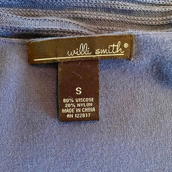 Willi Smith Long Side Cut Cardigan - Blue, Size Small - Picture 4 of 4
